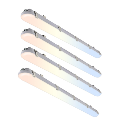 IP66 ETL FCC 15W-100W Uap Triproof Light Led Flat Tri-Proof Batten Untuk Gudang Pabrik Bubuk Makanan Gudang Dingin