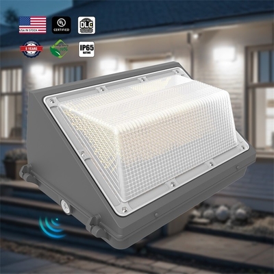 DLC UL Kualitas Tinggi 120W Outdoor Waterproof LED Wall Pack Light Aluminium Body Pohotocell untuk Sertifikasi Garden Street